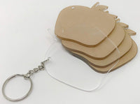Apple 3" - Acrylic Key Chain Blanks with Hardware and Cut file - 10 Pack - My Local Maker