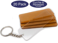 Rectangle 3" - Acrylic Key Chain Blanks with Hardware and Cut file - 20 Pack - My Local Maker